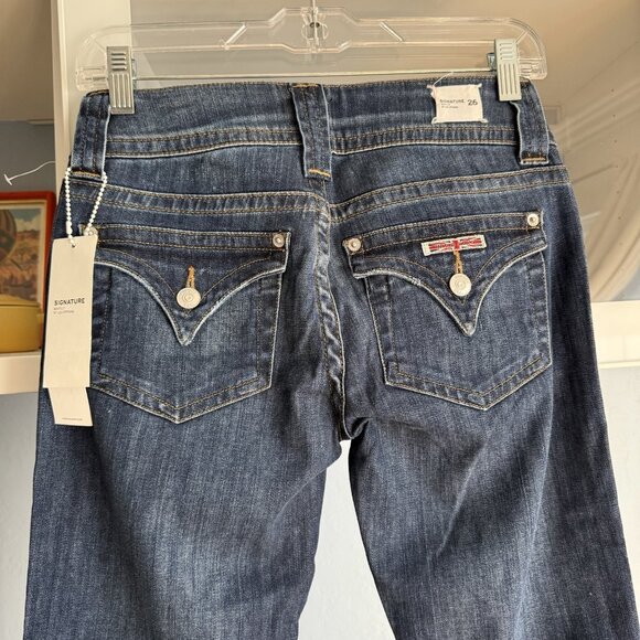 Hudson Jeans Signature Bootcut 19" Leg Opening Triangle Flap Pockets Low Rise - Picture 4 of 9